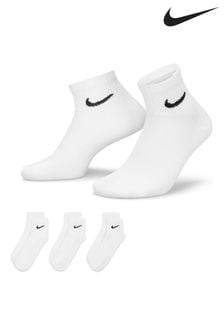 Nike White Lightweight Cushioned Ankle Socks 3 Pack (297824) | $22