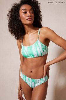 Zielony/różowy - Majtki bikini Mint Velvet z marszczeniami po bokach (298053) | 46 zł