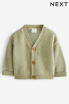 Sage Green Baby Knitted Cardigan (0mths-2yrs) (298437) | Kč495 - Kč570
