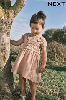 Neutral Crochet Flower Dress (3mths-7yrs) (298887) | Kč760 - Kč910