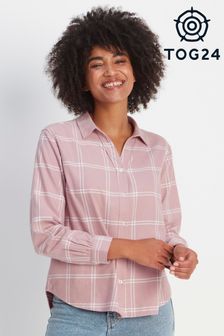 Tog 24 Pink Faded Check Rianne Flannel Shirt (2F5401) | $94