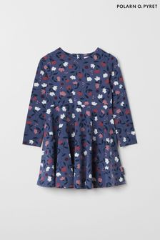Polarn O. Pyret Kleid aus Bio-Baumwolle mit Blumenprint, Blau (2P3805) | 37 €