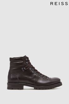 Reiss Dark Brown Amwell Leather Hiking Boots (2VW545) | €325
