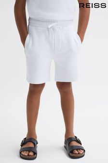 לבן - מכנסיים קצרים עם שרוך קשירה מבד ארוג בגזרה צרה דגם Robin של Reiss (300160) | ‏175 ‏₪
