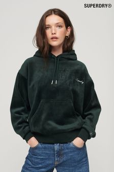 Superdry Green Drop Needle Velour Boxy Hoodie (300315) | SGD 116