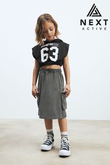 Sports Hoodie And Cargo Skirt Set (3～16 歳)