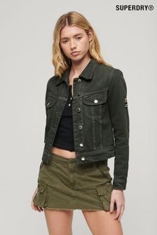 Superdry Grey 100% Cotton St Tropez Workwear Crop Jacket (300970) | $188