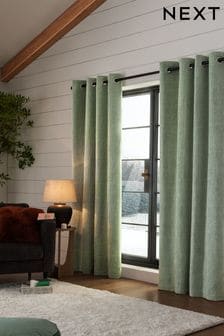 Next Heavyweight Chenille Eyelet Curtains (301033) | kr880 - kr2 560