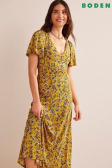 Boden Yellow Cut Out V-Neck Dress (301146) | 300 zł