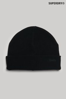 Superdry Black Knitted Logo Beanie Hat (301893) | LEI 120