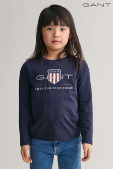 Blau - Gant Kids Archive Shield Langärmeliges Shirt (302094) | 47 €