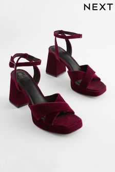 Berry Red Forever Comfort® Flare Platform Sandals (302698) | €27
