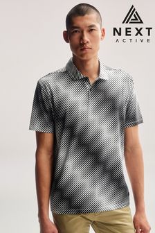 Monochrome Print Golf Polo Shirt (302699) | 124 QAR