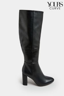 Yours Curve Black Extra Wide Fit Wide Fit Heeled Knee Boots (302832) | kr1 010