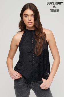 Superdry Black Lace Sleeveless High Neck Top (302932) | 30 €