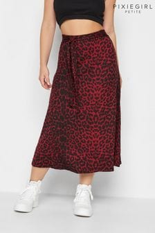PixieGirl Petite Red Print Midi Skirt (302948) | kr350