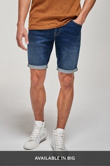 Mid Blue Denim Skinny Fit Denim Shorts (303016) | €12