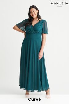 Scarlett & Jo Green Angel Sleeve Maxi Dress (303148) | AED499