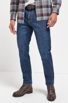 Tiefblaue Waschung - Jeans mit Gürtel (303399) | 25 €