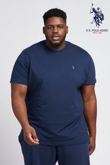 כחול  - U.s. Polo Assn. גברים גדול וגבוה חולצת טי לוגו ליבה (303785) | ‏126 ‏₪