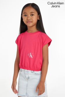 Calvin Klein Jeans Girls Pink Off Placed Monogram T-Shirt (305178) | 49 €