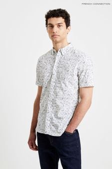French Connection Geo Floral Short Sleeve White Shirt (305255) | 191 SAR