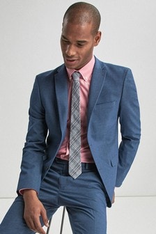 Blau - Melierter Stretch-Anzug: Jackett (305471) | 25 €