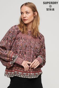 Superdry Pink Printed Smock Woven Top (305640) | 12,285 Ft