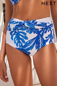 Blue/White Floral Midi Waist Bikini Bottoms (305665) | LEI 114