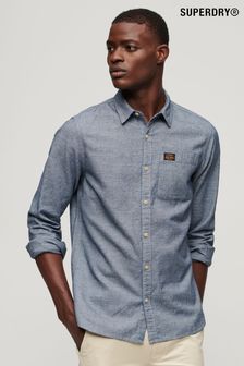 Superdry Blue Cotton Workwear Long Sleeve Shirt (306042) | 272 QAR