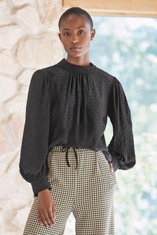 Chemise texturée à manches longues