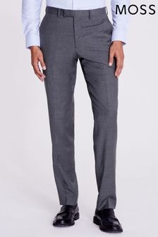 MOSS Grey Tailored Fit Twill Suit Trousers (306659) | $154