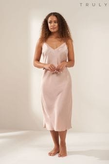 Румяное шелковое платье-комбинация Truly Розовый (3069M6) | €133