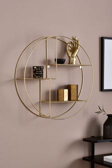 Gold Gold Round Wall Shelves (307113) | $67