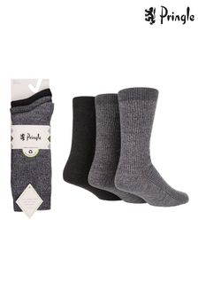 Wild Feet Grey Cosy Lounge Socks 3 Pack (308072) | SGD 27