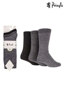 Wild Feet Grey Cosy Lounge Socks 3 Pack (308072) | $24