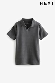 Grey Revere Collar Short Sleeve Polo Shirt (3-16yrs) (308380) | €11 - €18