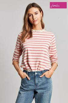 Joules Pink Daisy Frilled Neck & Cuff Top (308430) | €49
