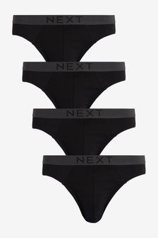 Black Pure 100% Cotton Briefs 4 Pack (308505) | $28