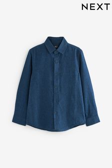 Темно-синий - Льняная рубашка с длинным рукавом (3-16 лет) (308649) | €16 - €23