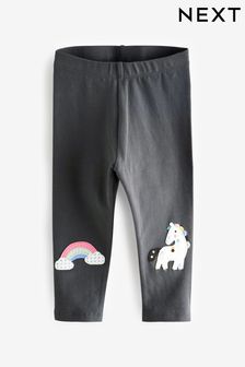 Grey Unicorn Embroidered Leggings (3mths-7yrs) (308849) | 25 SAR - 33 SAR