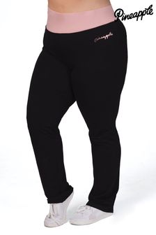 黑色╱粉紅色 - Pineapple 撞色褲頭小喇叭單面布長褲 (309388) | NT$1,300