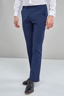 Blue Slim Fit Stretch Formal Trousers (309902) | $52
