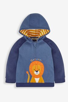 海軍藍色獅子 - Jojo Maman Bébé 男童款貼花新穎連帽衫 (310525) | NT$1,210