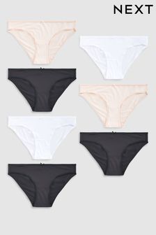 Black/White/Nude Bikini Microfibre Knickers 7 Pack (310650) | ₪ 57