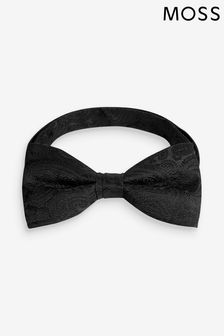 MOSS Black Paisley Silk Bow Tie