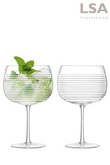 LSA International Set of 2 Clear Groove Gin Glasses (310916) | 61 €