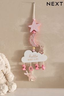 Pink Girl Born in 2024 Hanging Decoration