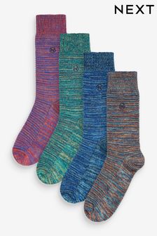 Blue/Green Spacedye 4 Pack Textured Heavyweight Socks (312175) | €21