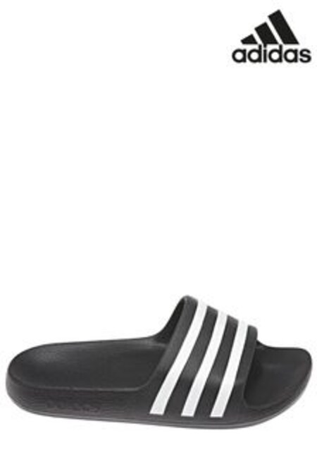 adidas Black Adilette Youth/Junior Aqua Sliders (312289) | AED71